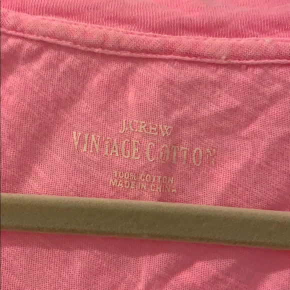 J. Crew Neon pink v neck - Picture 2 of 2